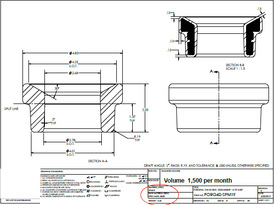 drop forging drawing